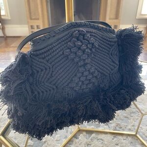 Black Fringe Women Bag